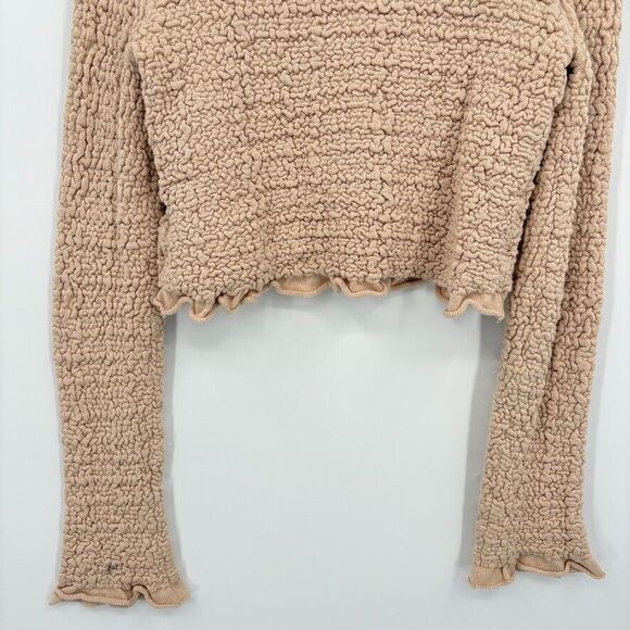 Free People Rosehip Cardi Long Sleeve Crop Top, Sz Small, Neutral Beige Lover - Picture 9 of 12
